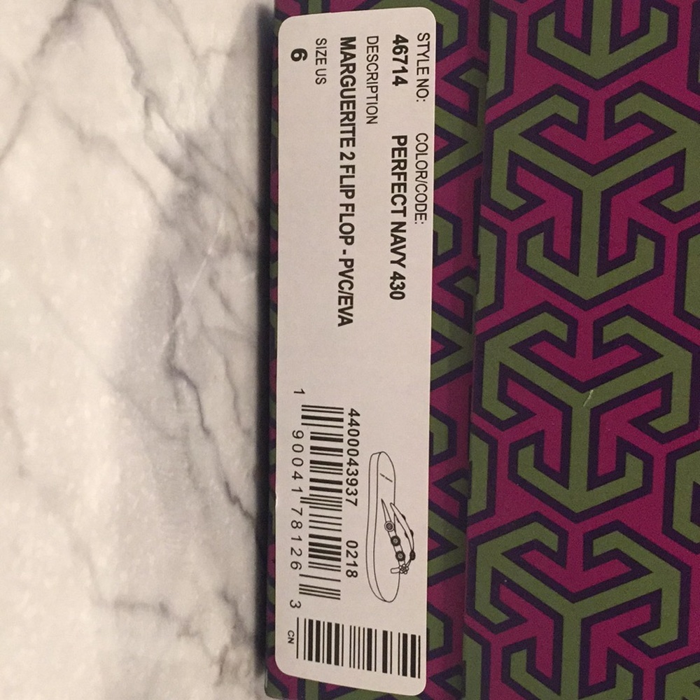 Tory Burch navy flip flops, 6